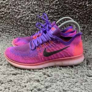 Nike Free RN Flyknit 2017 Womens Size 7.5 Pink Purple Athletic Shoes 880844-600